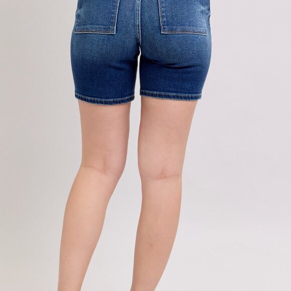 Judy Blue Full Size‎ High Waist Bermudas Jeans W/ Back Flap Pockets Plus Size - Picture 5 of 10